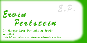 ervin perlstein business card